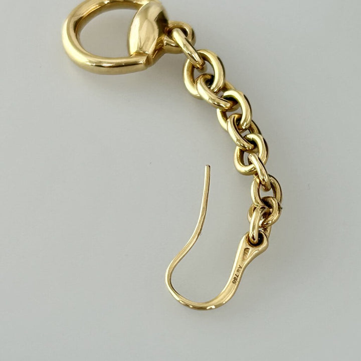 Gucci 18k gold horsebit dangle new in box