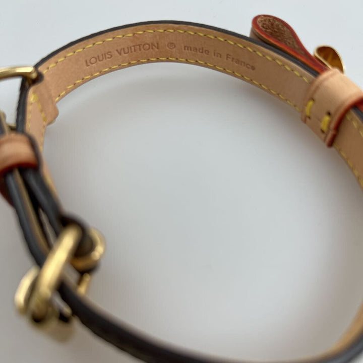 Louis Vuitton canvas and leather monogram dog collar XS
