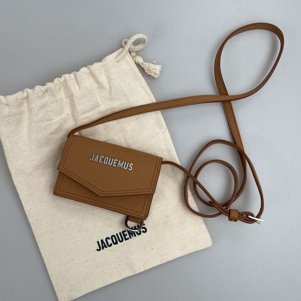 Jacquemus micro crossbody card/keyholder on strap