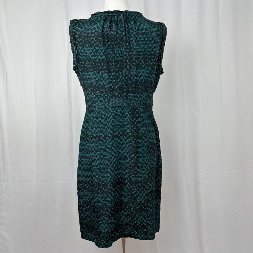Burberry Patterned Silk Cocktail Dress- Size 12