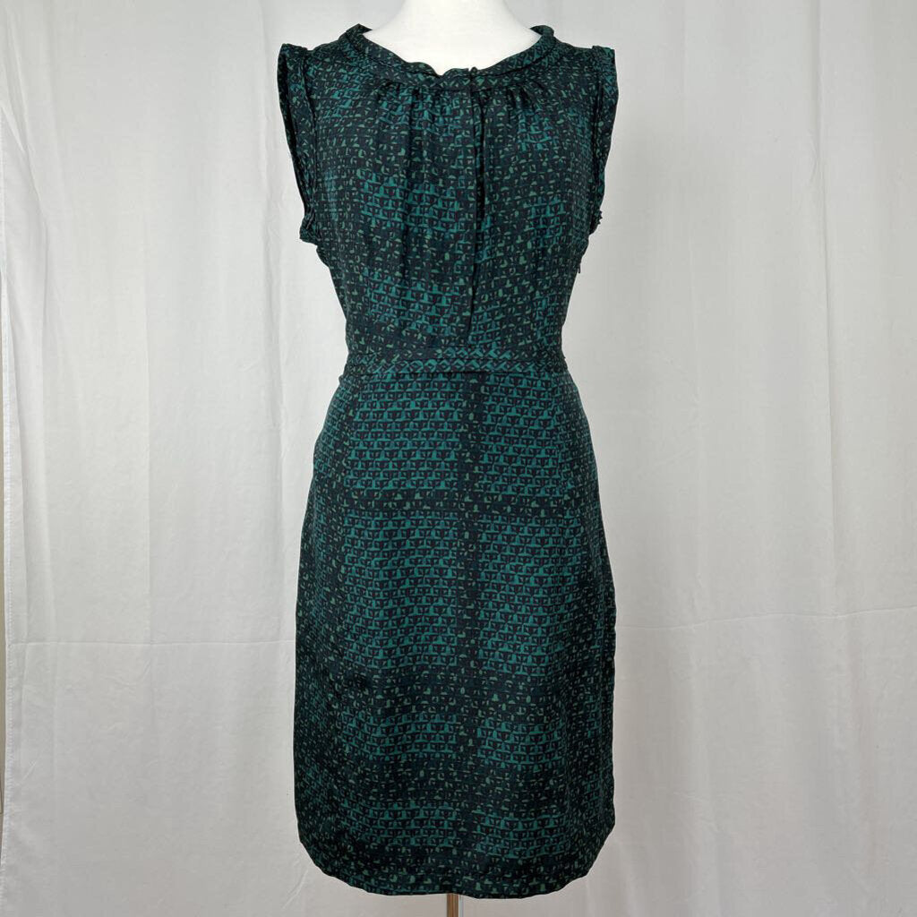 Burberry Patterned Silk Cocktail Dress- Size 12