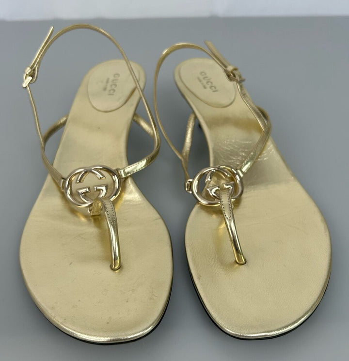 Gucci GG strappy kitten heel (size 9)