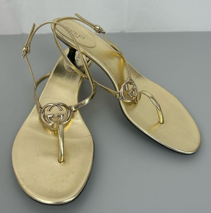 Gucci GG strappy kitten heel (size 9)