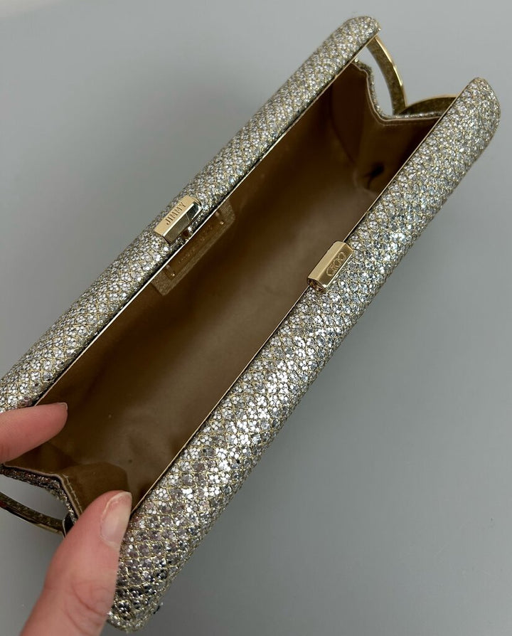 Jimmy Choo glitter kisslock clutch
