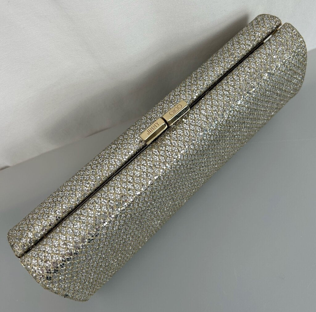 Jimmy Choo glitter kisslock clutch
