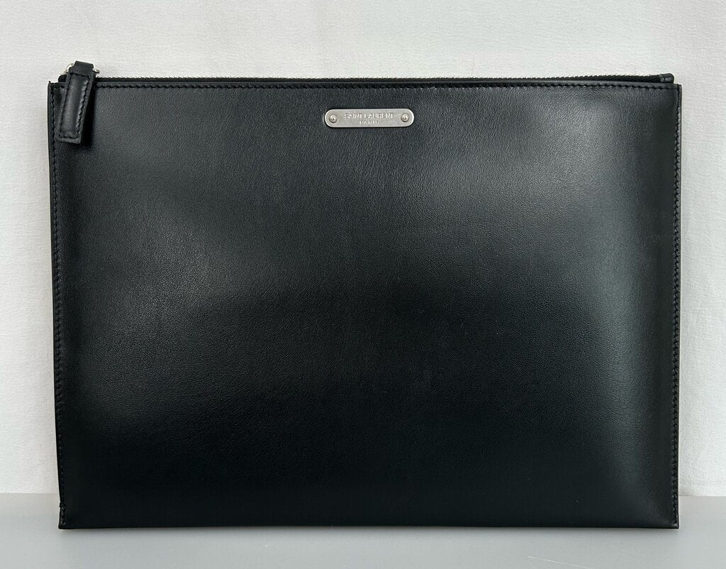 Saint Laurent calf zipper clutch/Ipad case