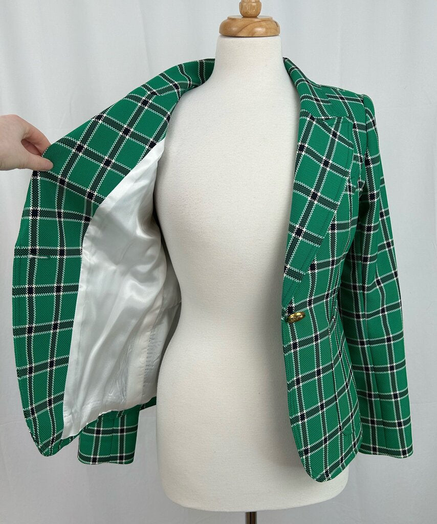 Smythe plaid single button blazer (size 6)