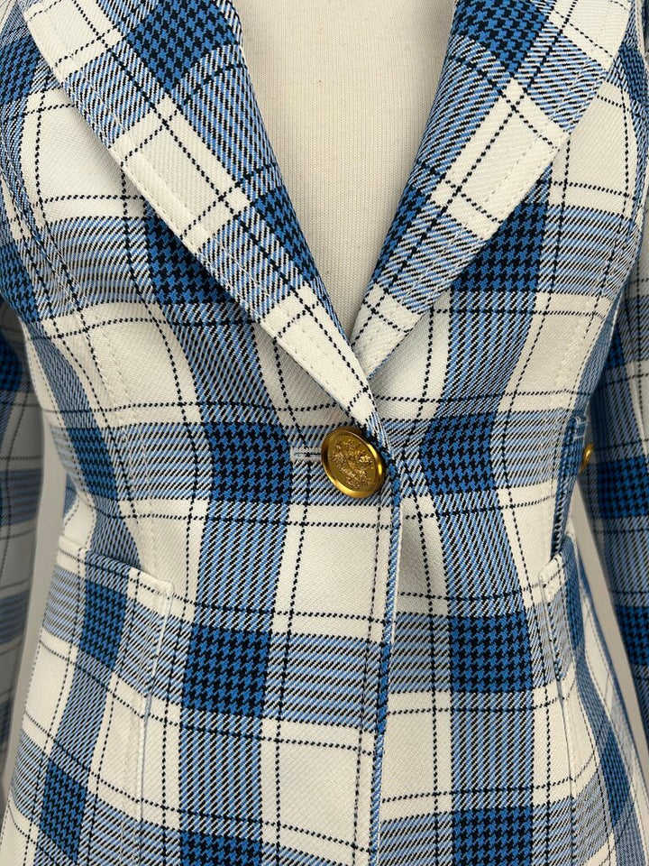 Smythe plaid single button blazer (size 4)