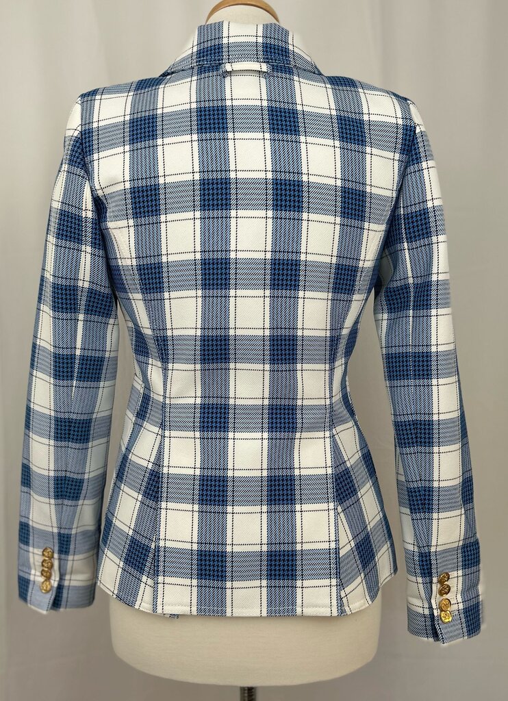 Smythe plaid single button blazer (size 4)
