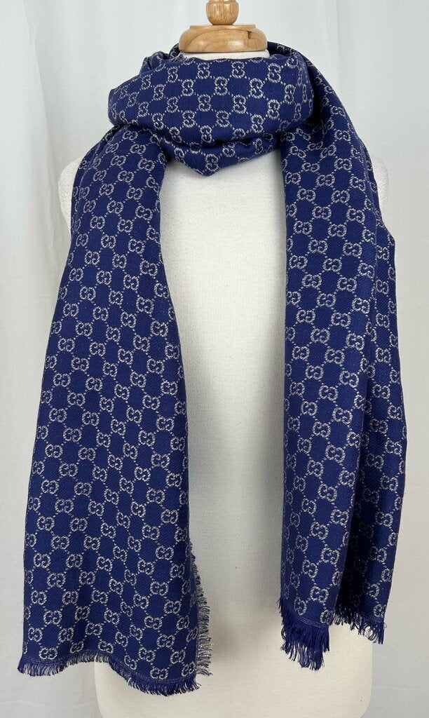 Gucci GG silver thread scarf