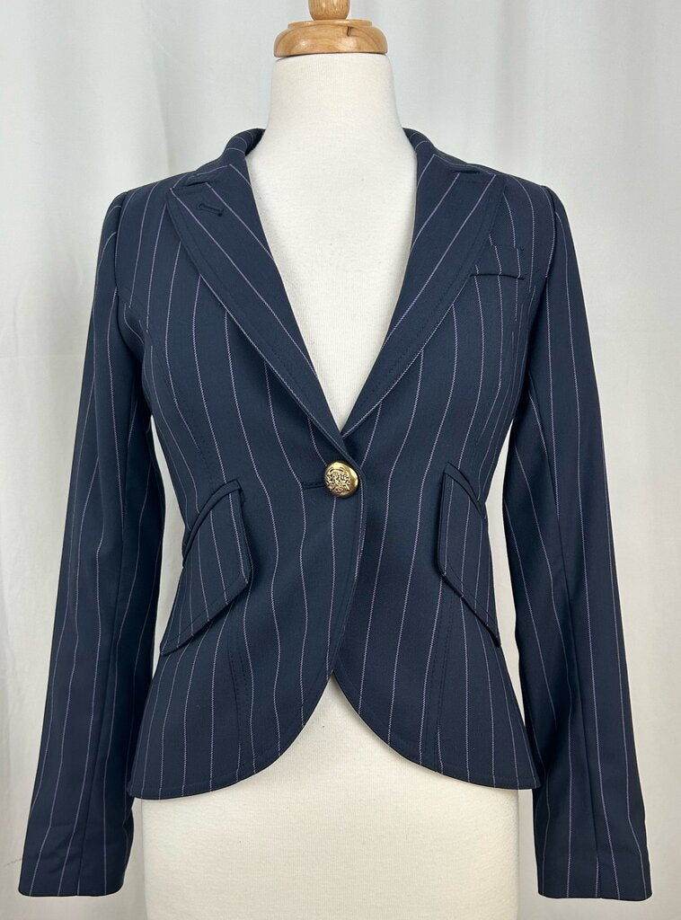 Smythe striped single button curved blazer (size 6)