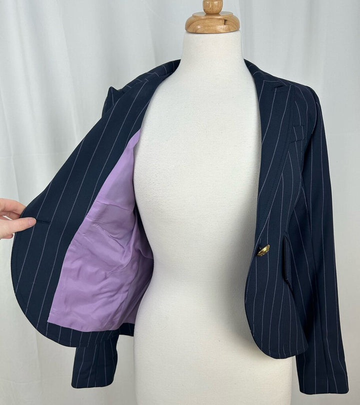 Smythe striped single button curved blazer (size 6)