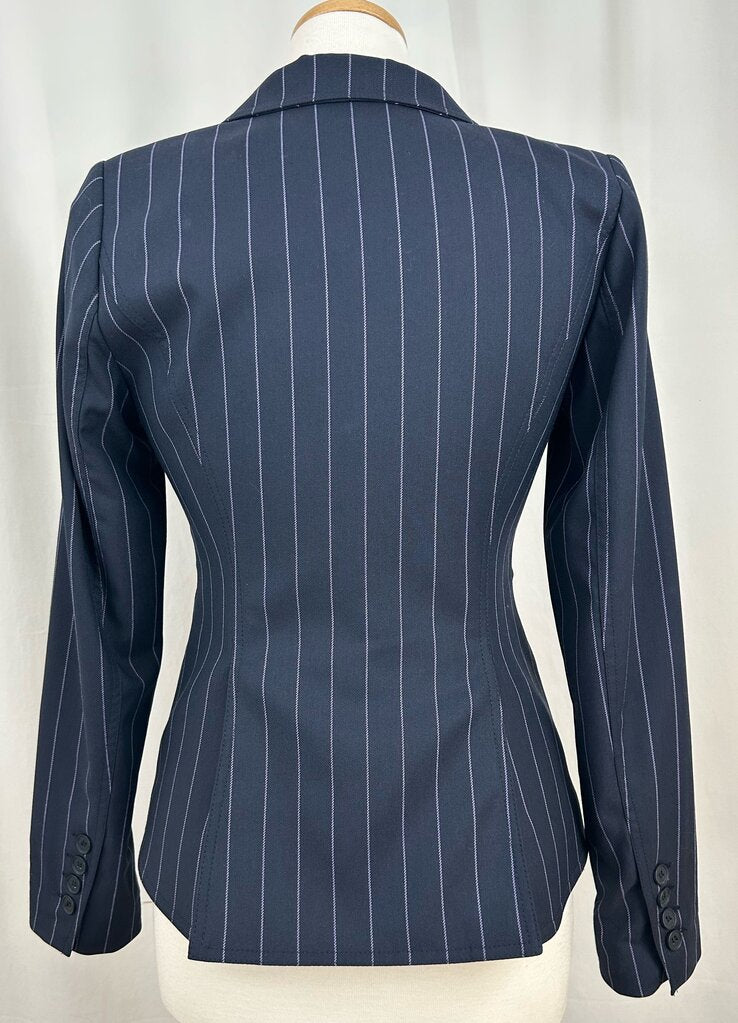 Smythe striped single button curved blazer (size 6)