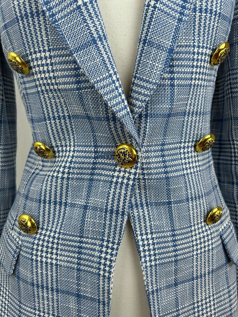 Smythe plaid double button blazer (size 2)