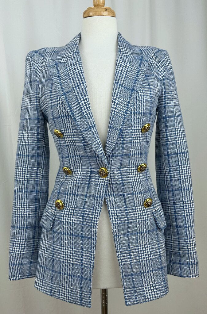 Smythe plaid double button blazer (size 2)