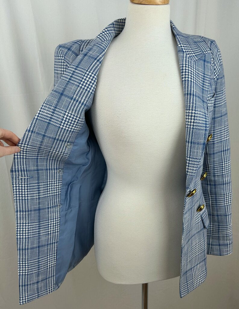 Smythe plaid double button blazer (size 2)