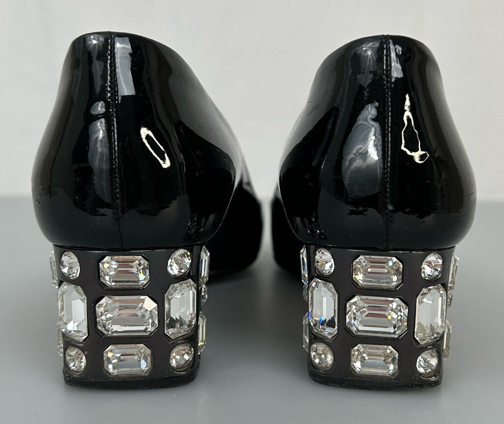 Miu Miu jeweled block heel (size 38.5)