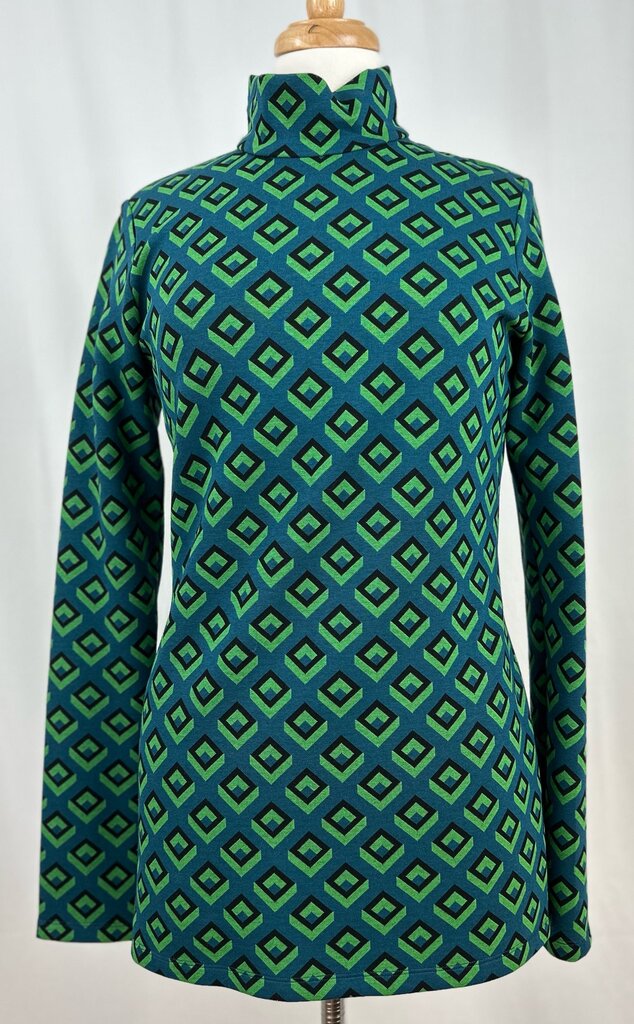 Diane Von Furstenberg geometric mockneck tunic (S)