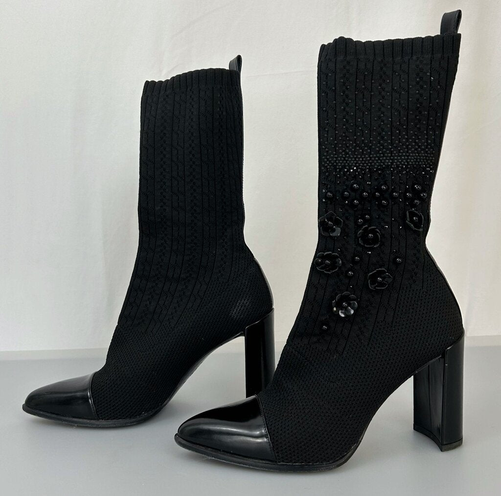 Stuart Weitzman "Carmella" embellished sock boot (size 7)