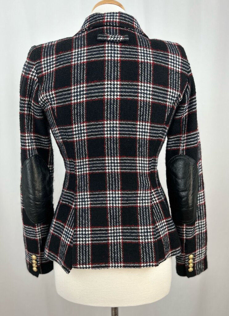 Smythe plaid gold button blazer (size 6)