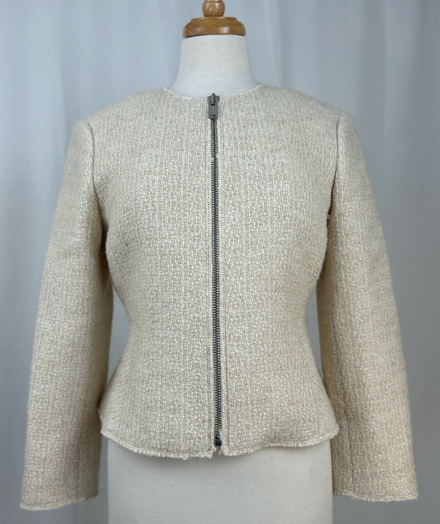 Theory NWT full zip tweed blazer (size 8)
