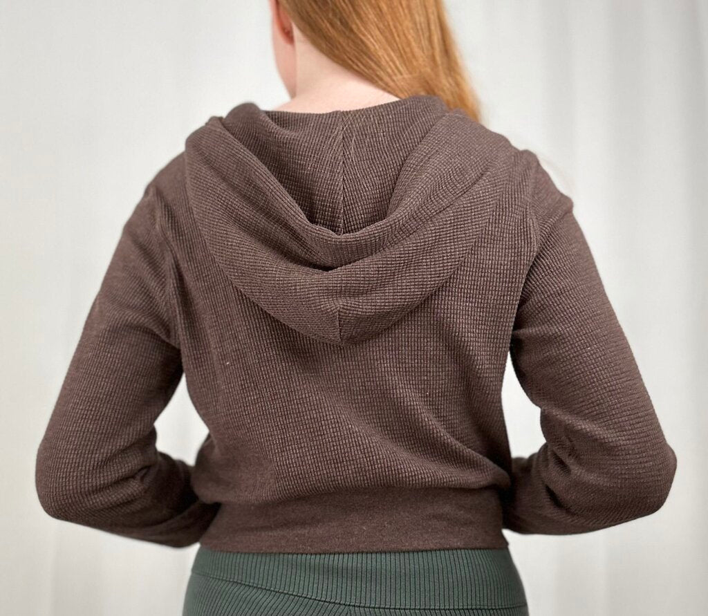 TNA waffleknit crop hoodie (M)