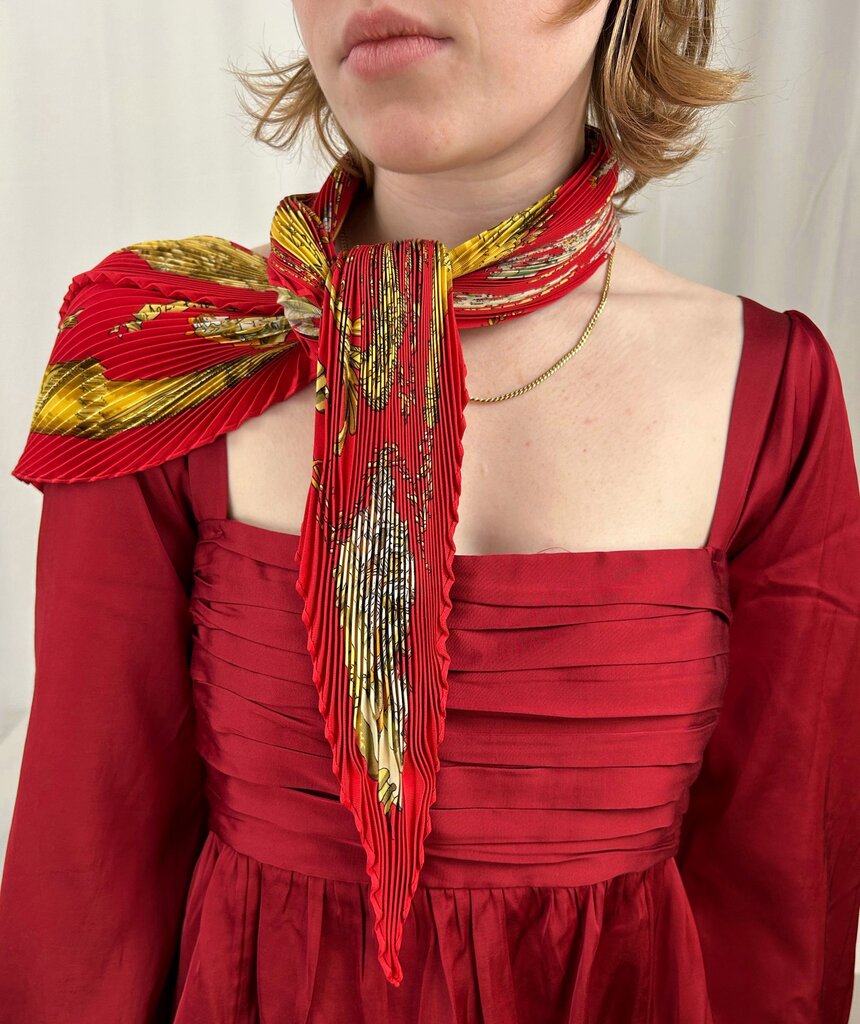 Hermes Plisse "Italian Comedy" scarf