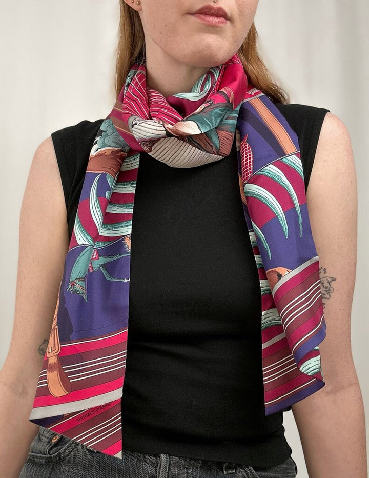 Hermes Maxi Twilly "Indien Bordeaux" scarf