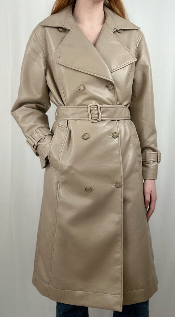 Babaton "Didion" vegan belted trench coat (S)