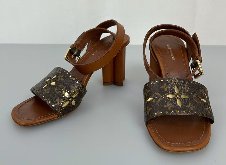 Louis Vuitton "Silhouette" strappy mono sandal (size 5.5)