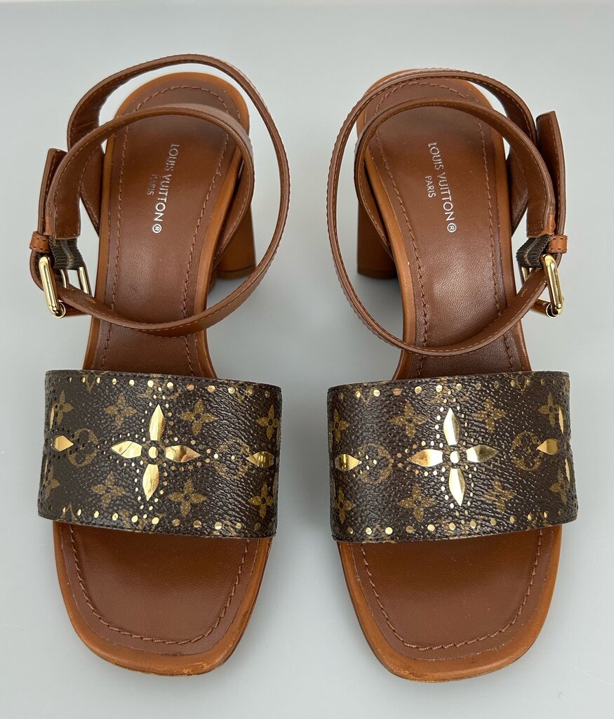 Louis Vuitton "Silhouette" strappy mono sandal (size 5.5)