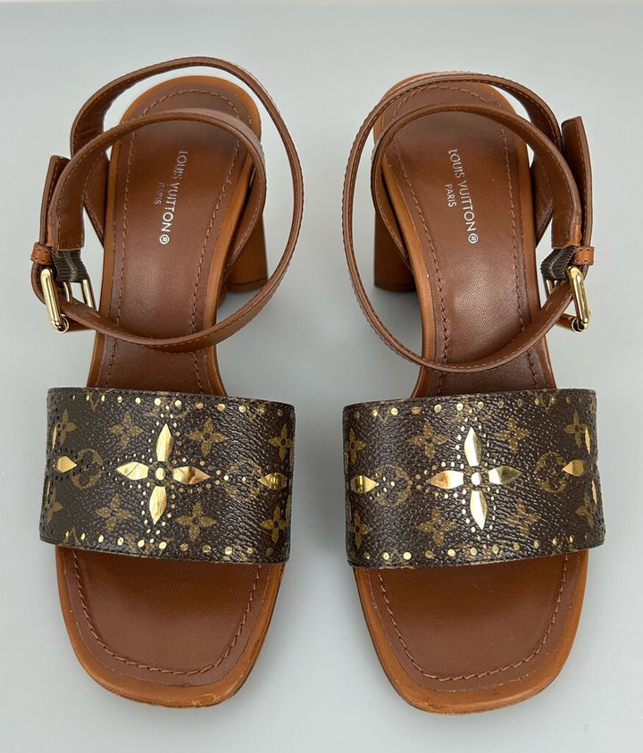 Louis Vuitton "Silhouette" strappy mono sandal (size 5.5)