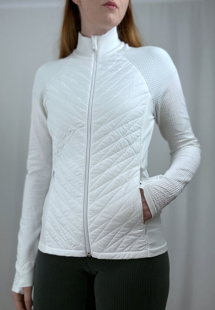 Athleta quilted front full zip jacket (L)