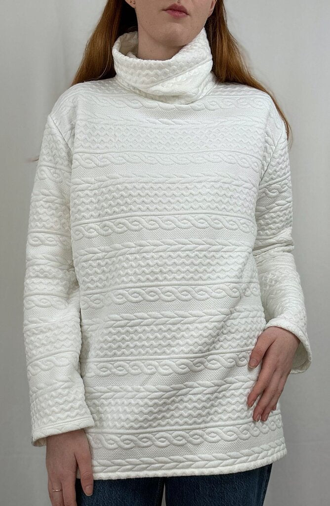 Sooley quilted cable knit pullover (L)