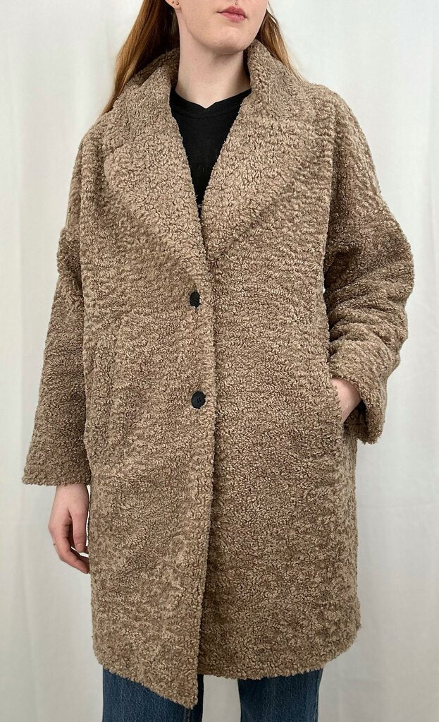 Zara oversized teddy coat (M)