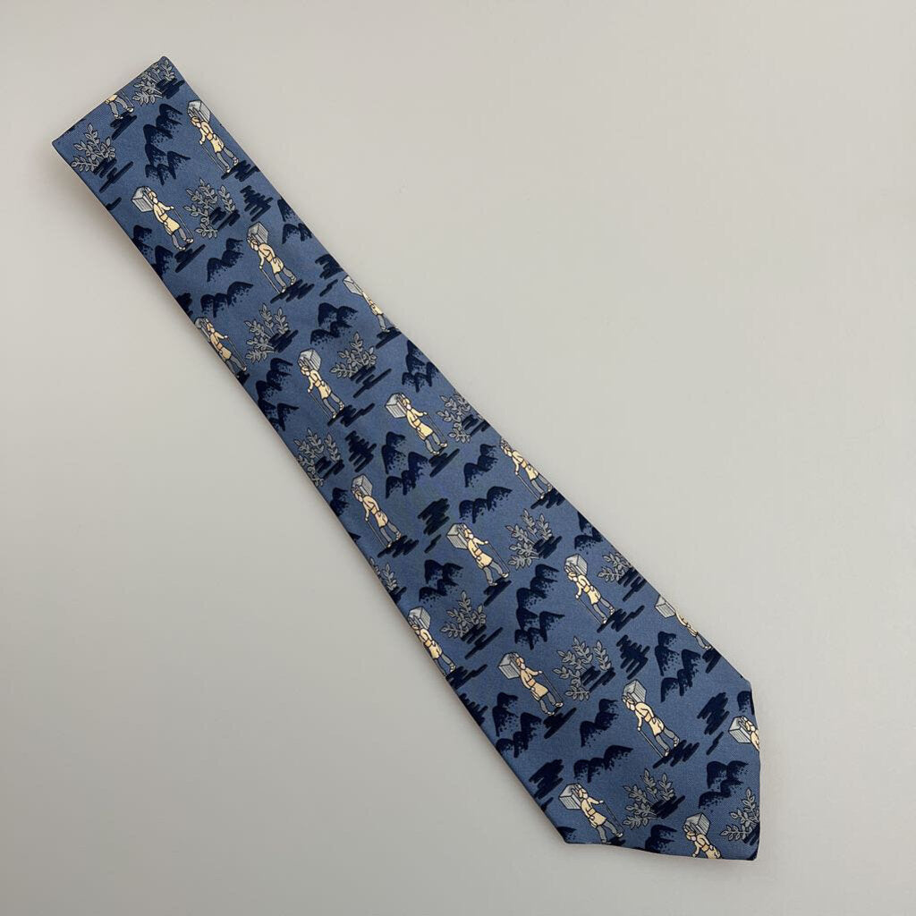 Hermes silk tie - mountaineers