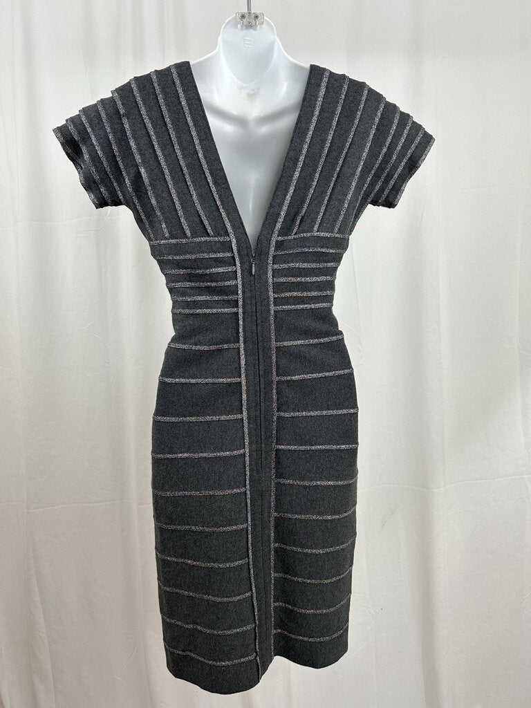 Herve Leger Metallic Bandage Mini Dress (M)