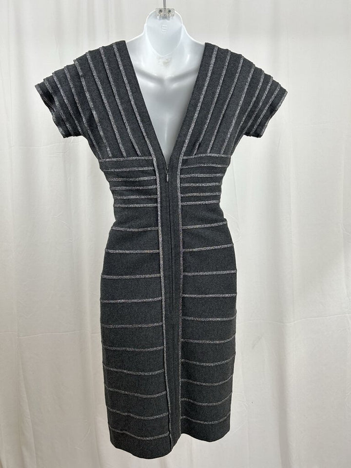 Herve Leger Metallic Bandage Mini Dress (M)