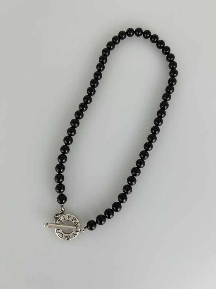 Tiffany beads onyx necklace