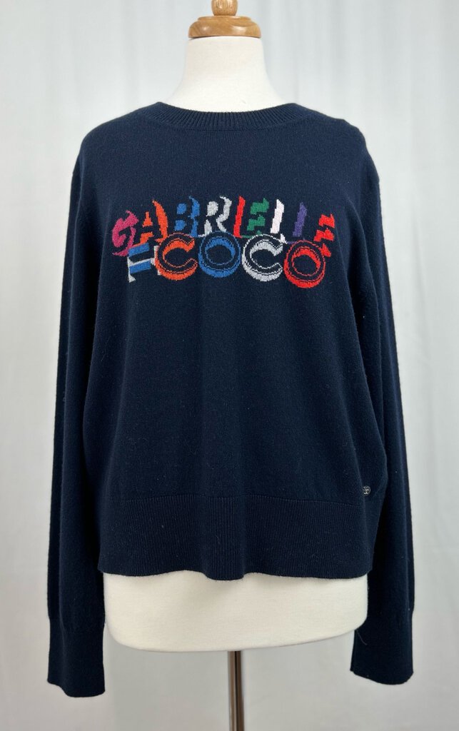 Chanel "Gabrielle Coco" Cashmere logo pullover (XL)