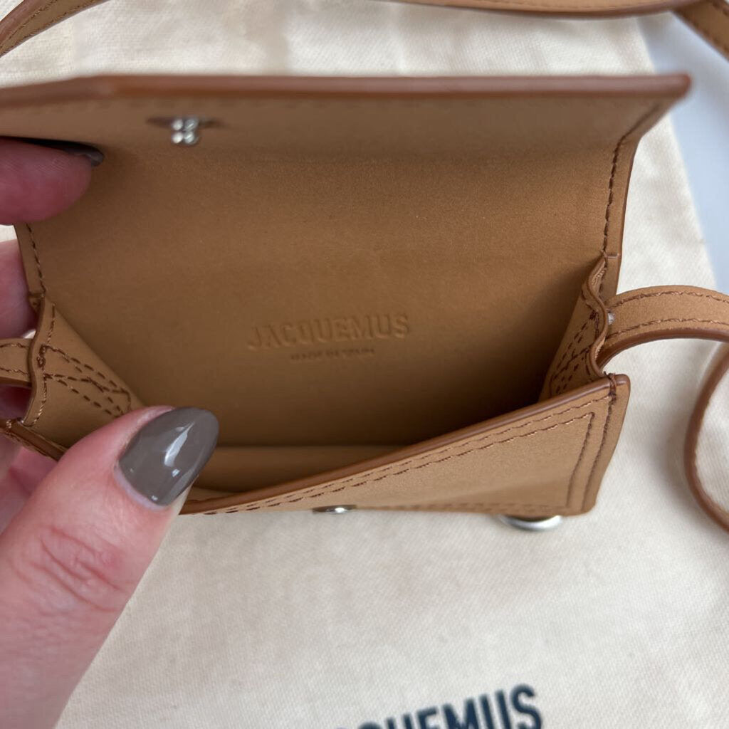Jacquemus micro crossbody card/keyholder on strap