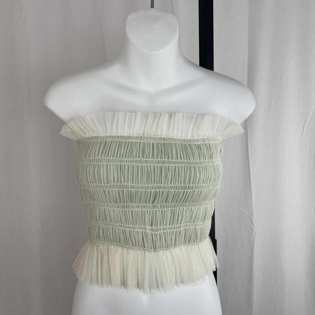 Sandy Liang "Rain" lace tube top from SSENSE, size 2XS