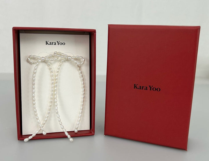 Kara Yoo (Vancouver) "Margot" Rice Pearl Bow sterling earrings