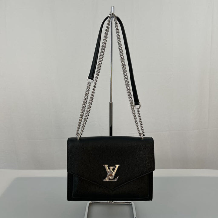 Louis Vuitton "Mylockme" Black Chain Shoulder Crossbody Bag