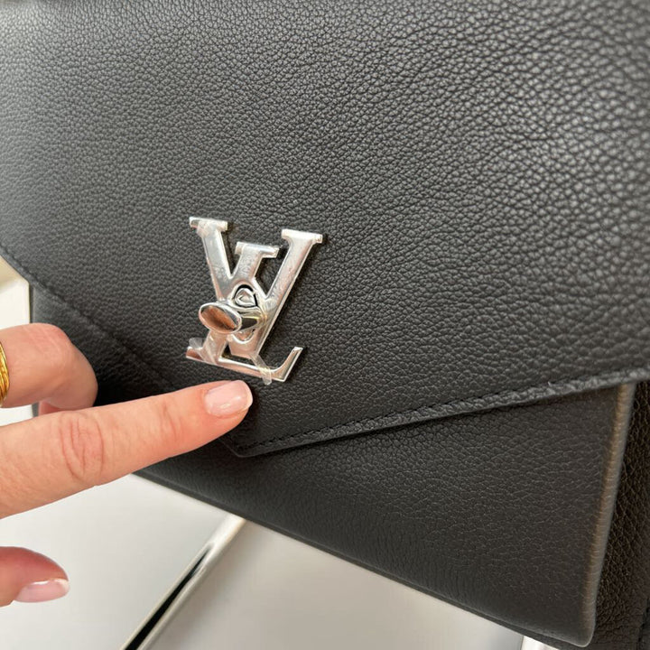 Louis Vuitton "Mylockme" Black Chain Shoulder Crossbody Bag