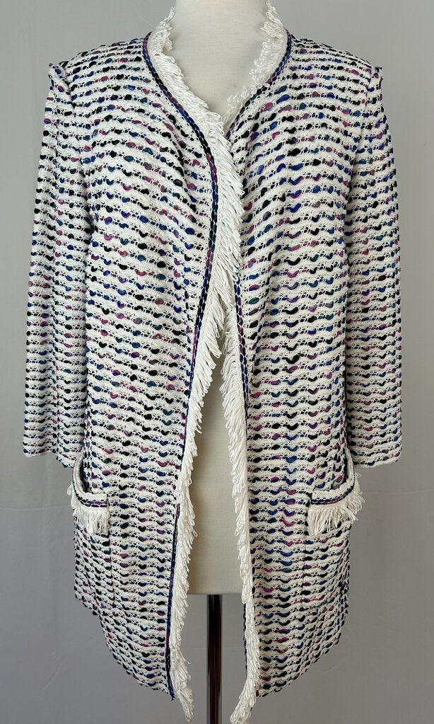 St John tweed white/ multi colour jacket (size 10)