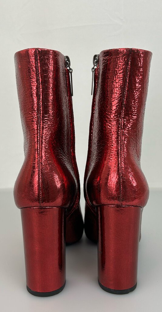 Saint Laurent red foil metallic bootie (size 38)