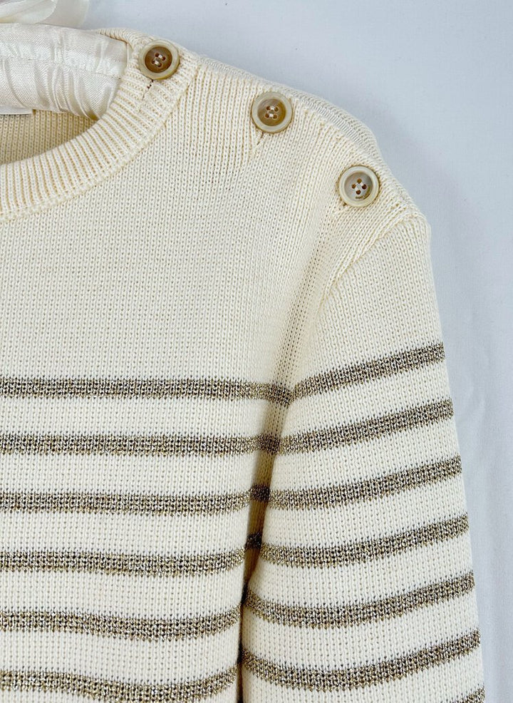 Saint Laurent gold stripe pullover (XS)