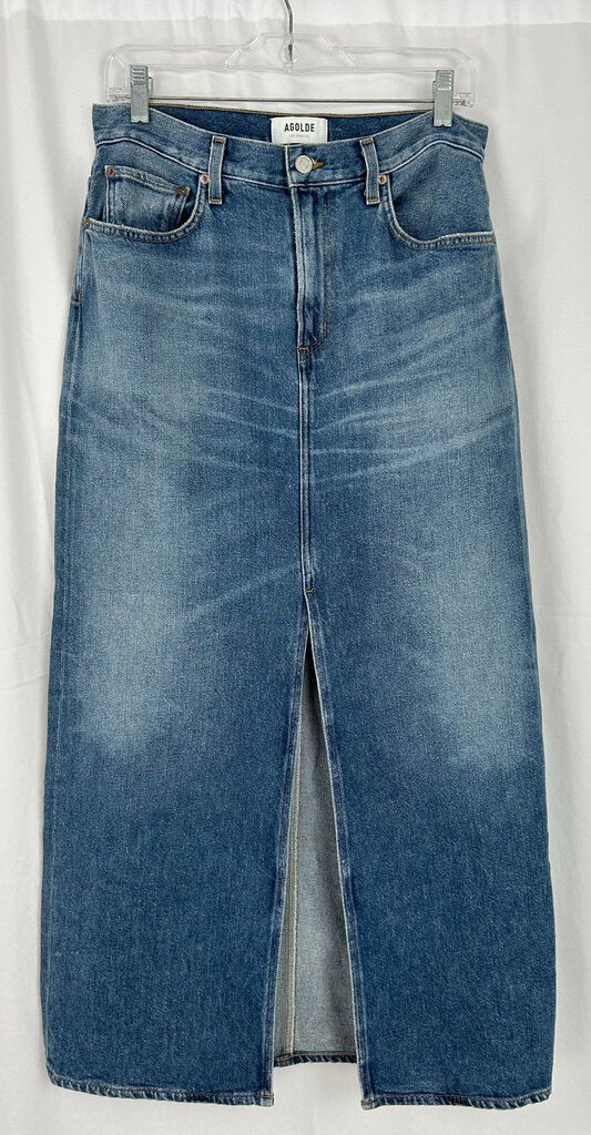 AGOLDE Leif long denim skirt (size 25)