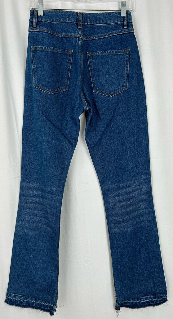 Sandro Paris hi rise frayed flare jeans (size 4)